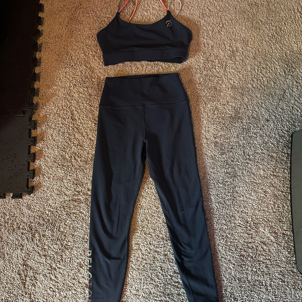 Peloton Navy Cadence Legging & Speed Up Bra Set